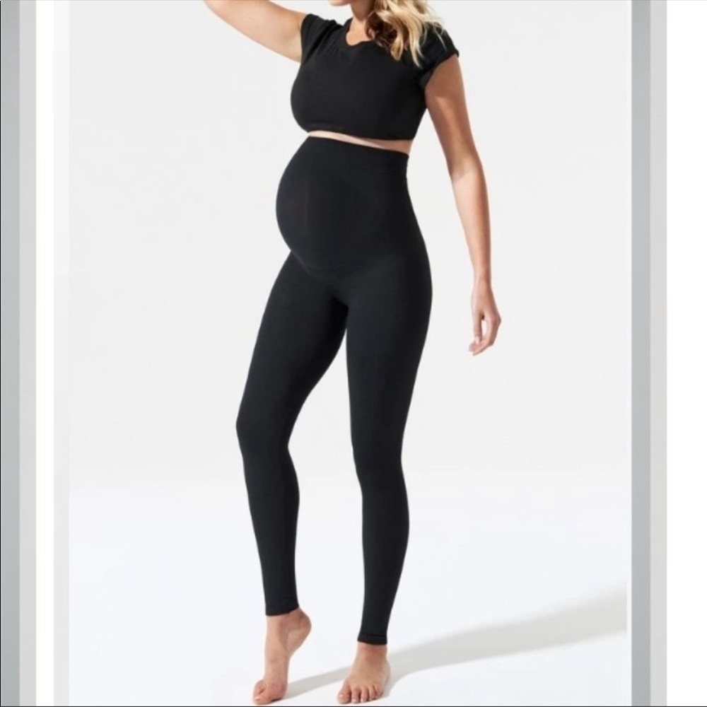 Blanqi Black supportive everyday maternity leggings Size XL
